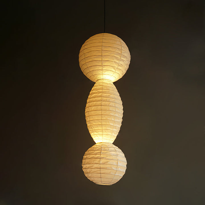 Lámpara colgante Akari Tayo, estilo linterna de papel, con luz difusa y diseño japonés auténtico.