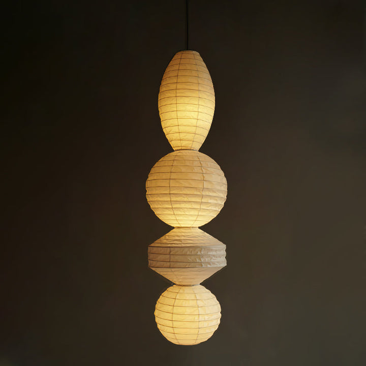 Lámpara colgante Akari Tayo, ideal para salón o dormitorio, estilo minimalista japonés y luz suave.