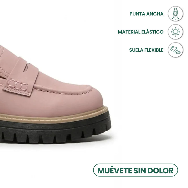 Calzado femenino de piel, mocasines slip-on con plataforma, ideales para otoño.