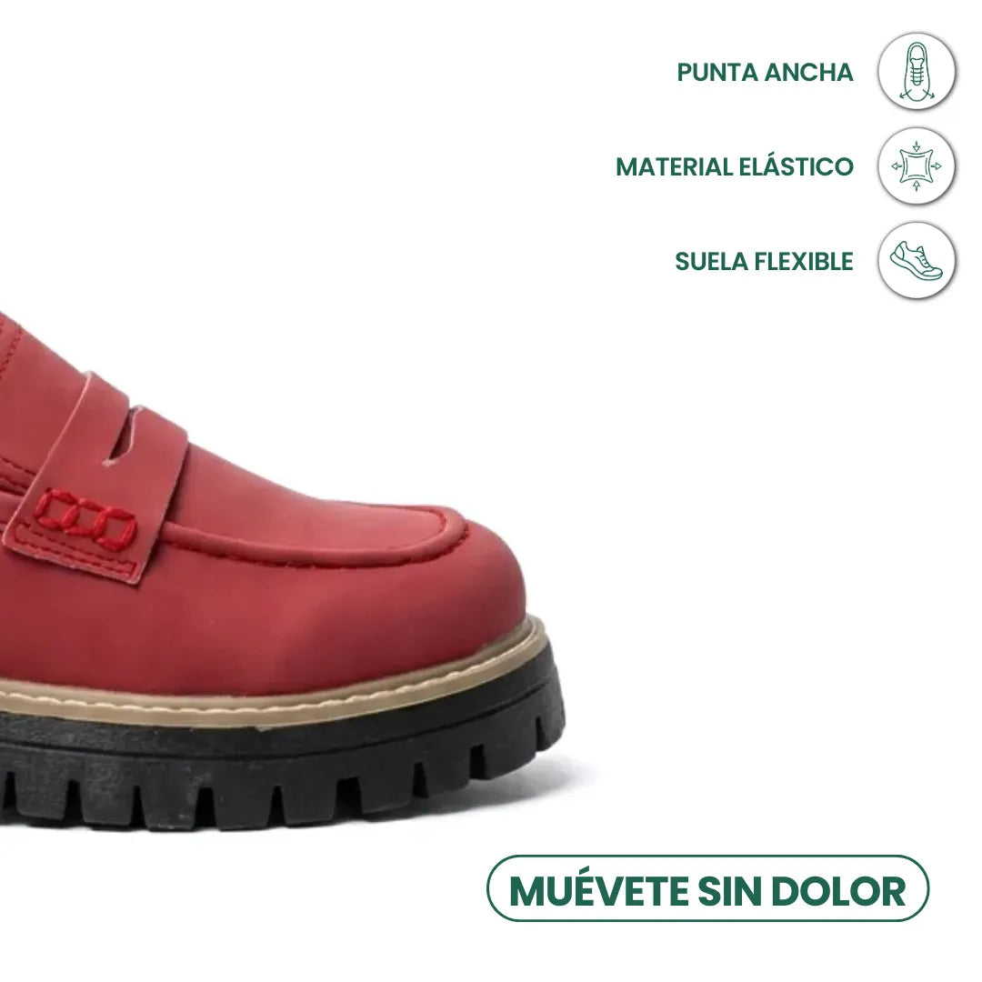Moda mujer: mocasines de piel auténtica con suela gruesa, confort y estilo para otoño.