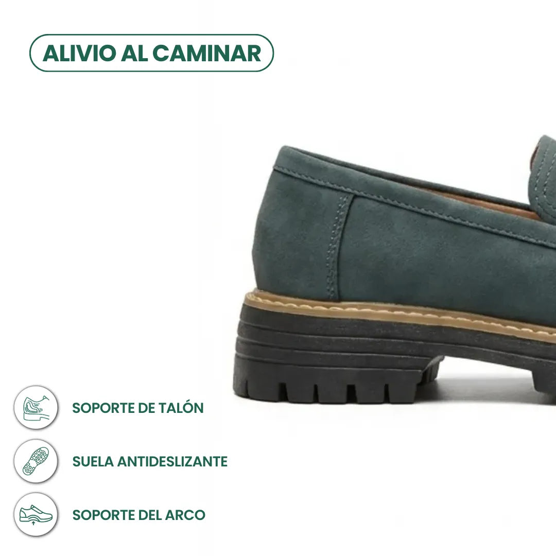 Zapatos de mujer, mocasines de piel con suela gruesa, perfectos para primavera.