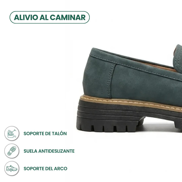 Zapatos de mujer, mocasines de piel con suela gruesa, perfectos para primavera.