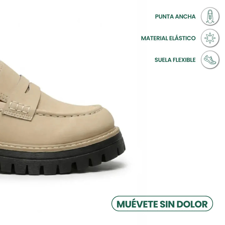 Zapatos cómodos de mujer, mocasines de piel con suela gruesa, moda casual otoño.
