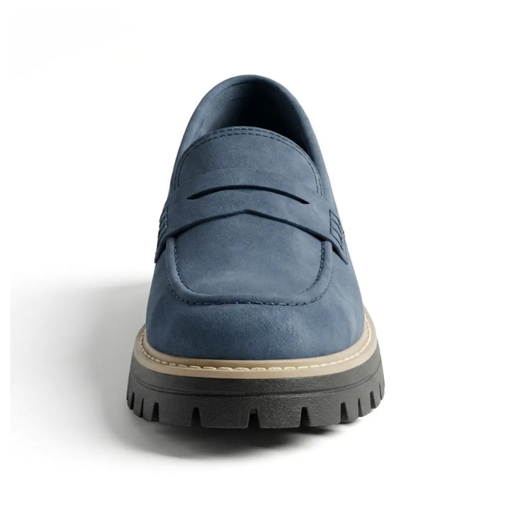 Mocasines mujer piel, suela gruesa, slip-on, calzado de moda para el día a día.