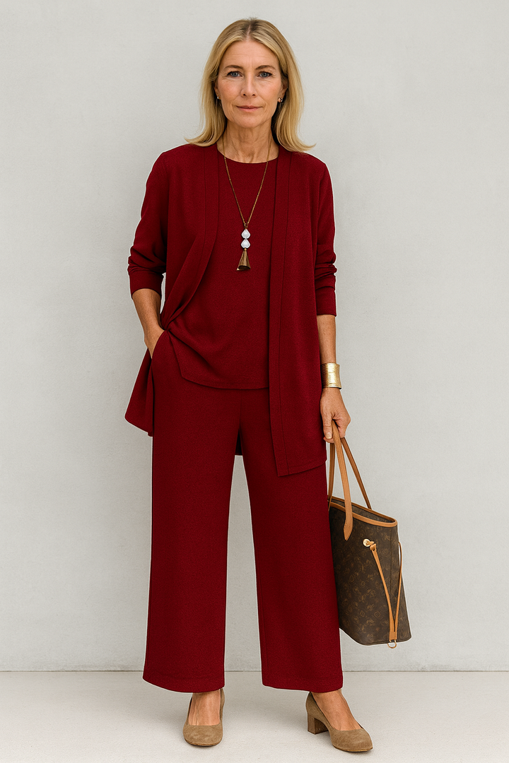 Cárdigan largo y pantalón ancho, conjunto cómodo y elegante para mujer. Ideal primavera/verano.