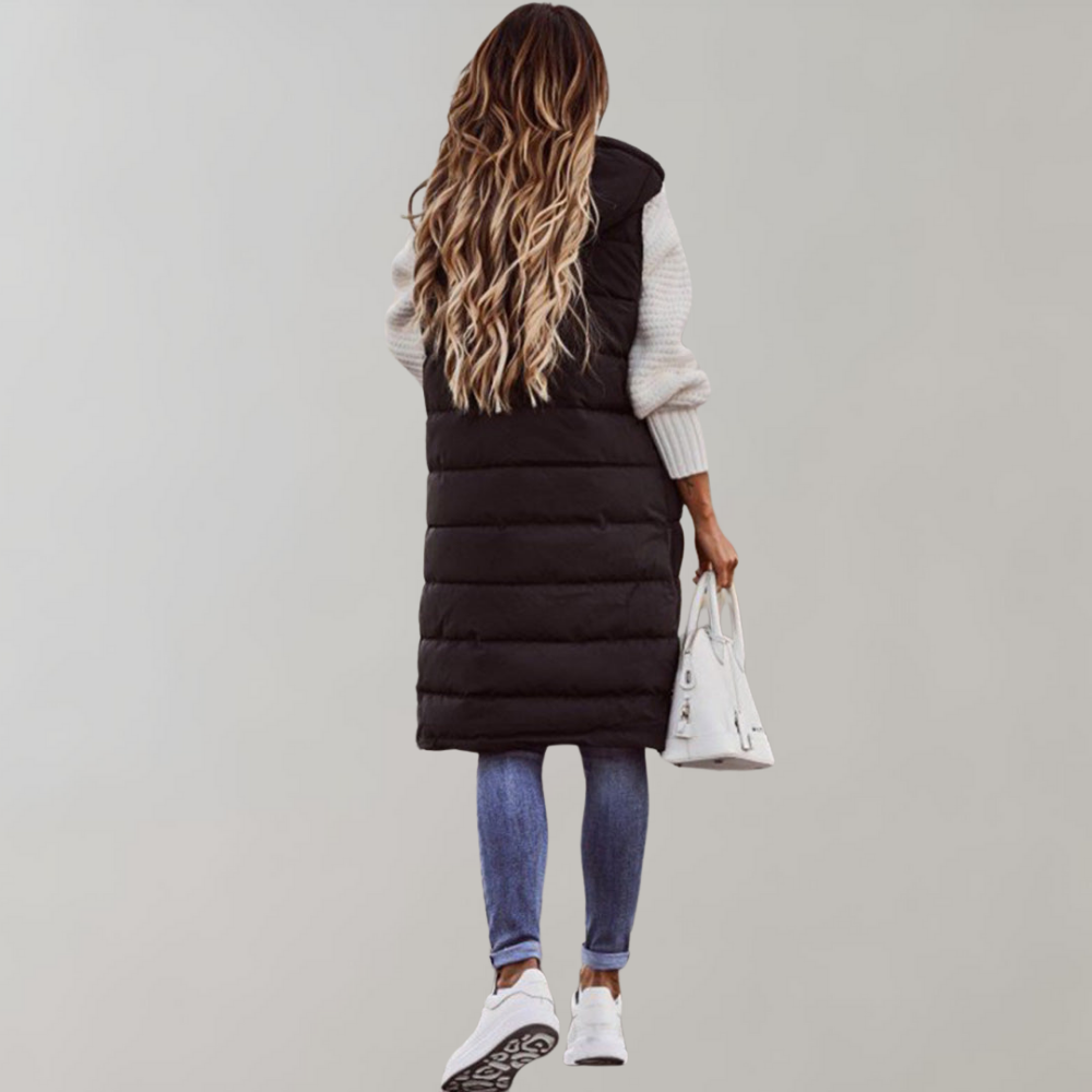 Chaleco de mujer cálido y ligero, perfecto para actividades al aire libre en invierno.