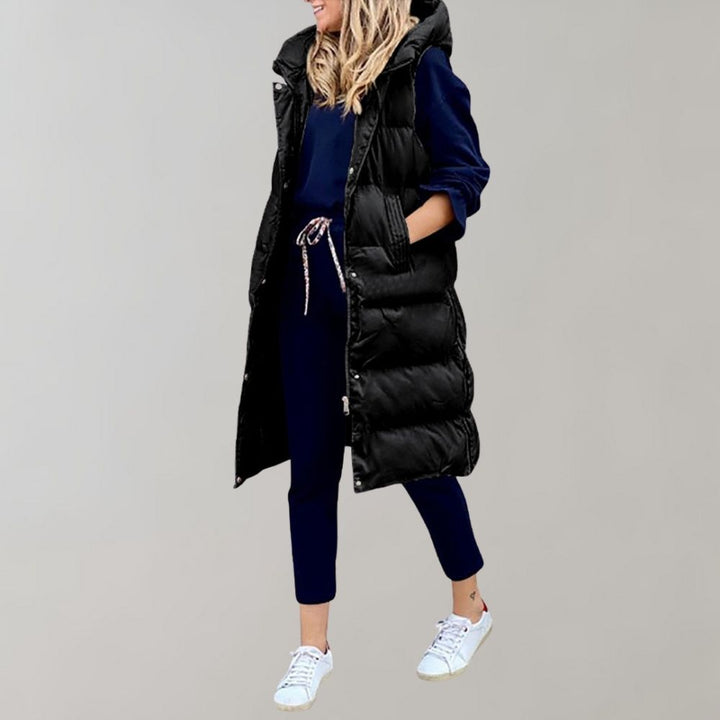 Chaleco de invierno para mujer, diseño sin mangas, cálido y perfecto para superponer capas.