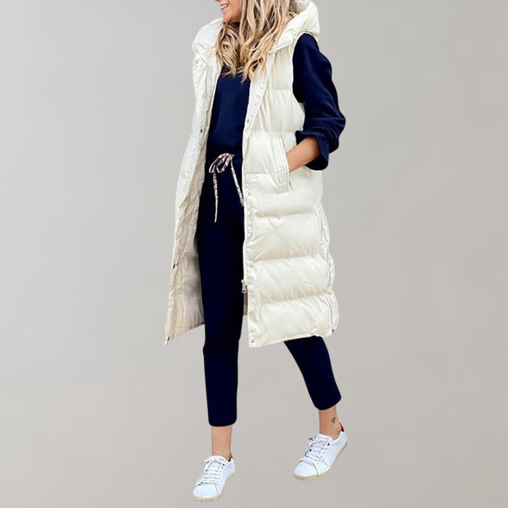 Chaqueta exterior sin mangas para mujer, abrigo ligero y versátil, ideal para el invierno.