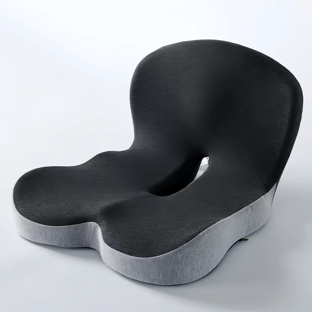 Cojín lumbar ergonómico de espuma viscoelástica, alivia el dolor de espalda y mejora la postura.