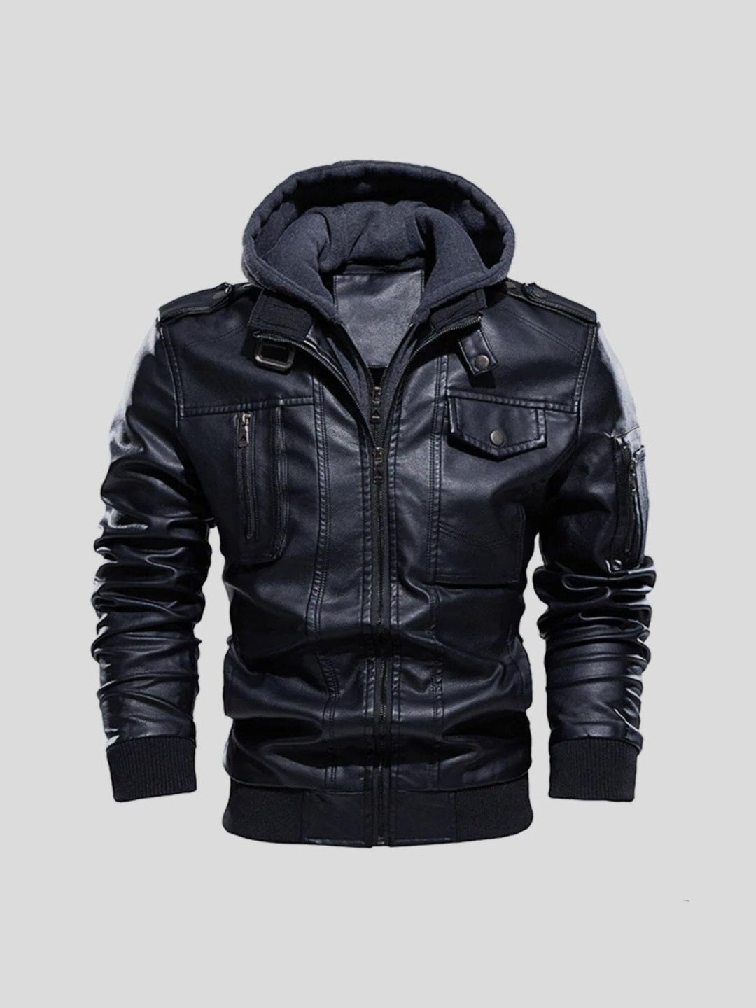 Chaqueta de cuero sintético para hombre, estilo versátil y elegante. Ideal para entretiempo.