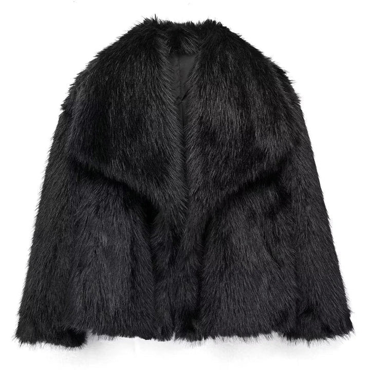 Abrigo de tendencia para mujer, estilo corto oversized, cálido y con textura suave.
