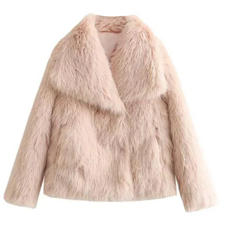 Abrigo de moda oversized para mujer, suave y corto, perfecto para capas de invierno.