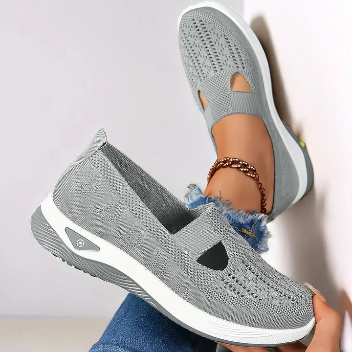 Diseño moderno: zapatillas de punto transpirables para mujer, con confort y estilo. Uso diario.