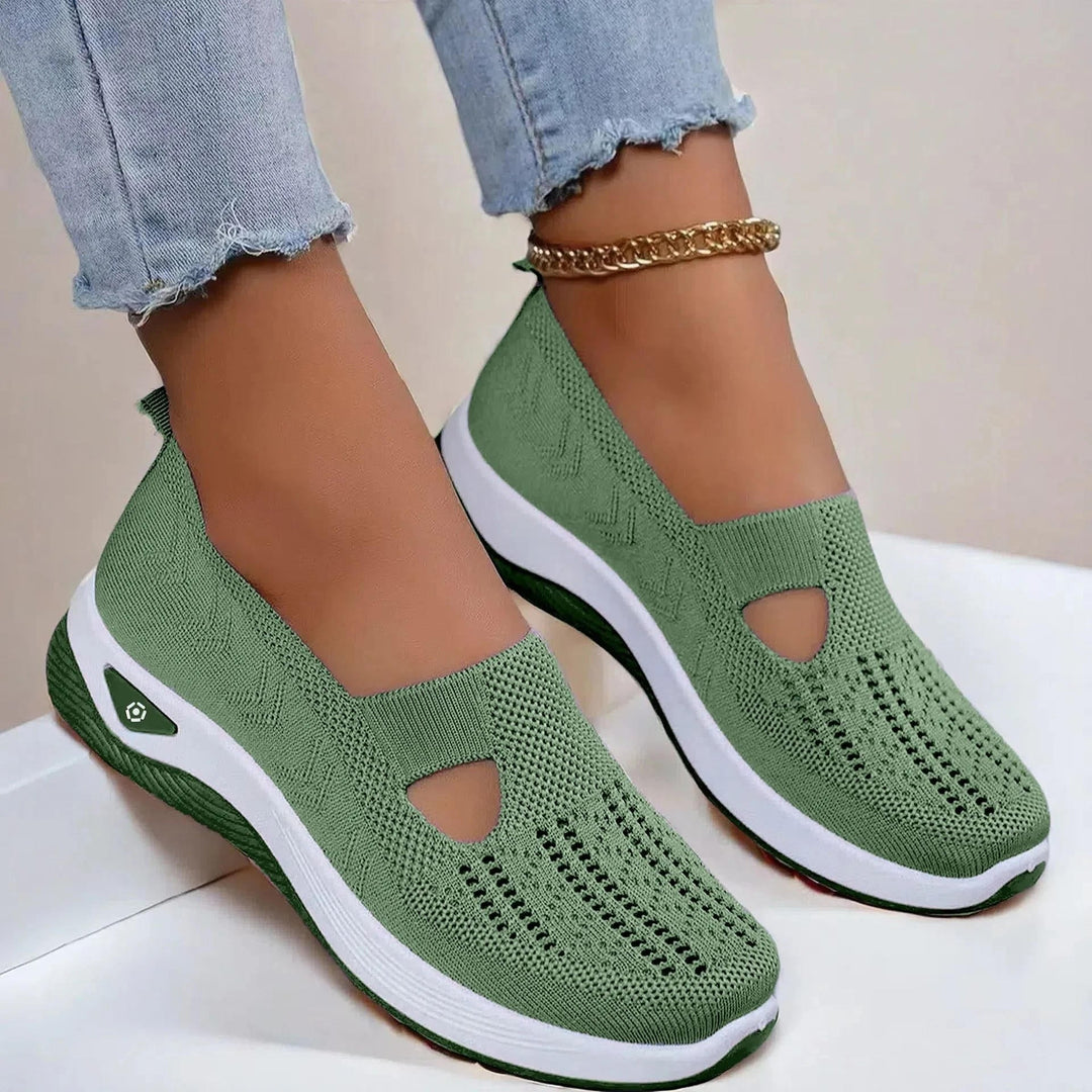 Zapatillas de punto transpirables para mujer, perfectas para primavera y verano. Estilo casual.
