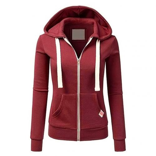Sudadera de invierno con cremallera, cuadros y capucha para mujer. Cómoda, cálida y de estilo casual.