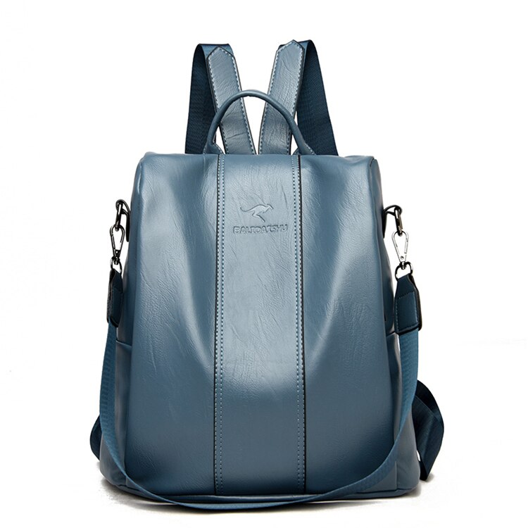 Vista de mochila antirrobos vintage para mujer, destacando su diseño elegante y seguridad urbana.