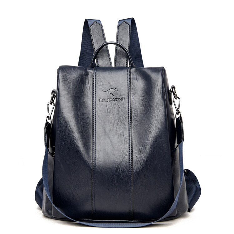 Mochila de seguridad para mujer con compartimentos ocultos, estilo vintage chic para la ciudad.