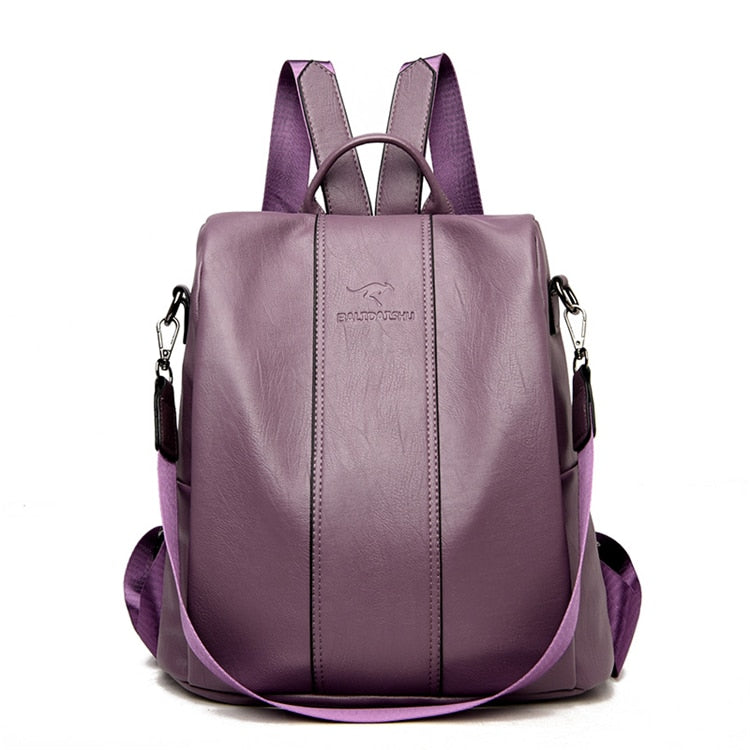 Mochila vintage elegante antirrobos para mujer, con organizador interno y estilo chic para viajar.