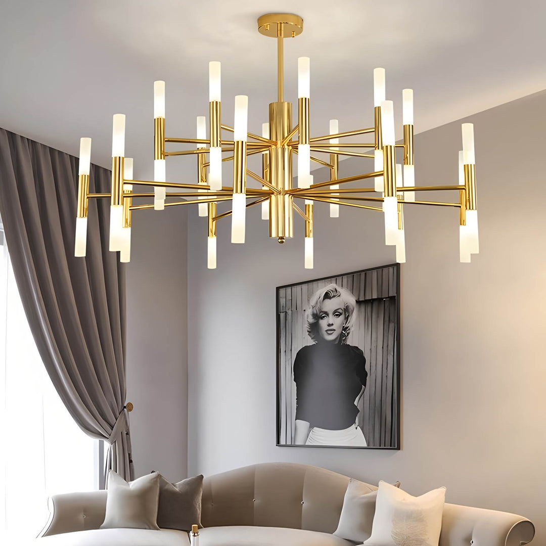 Iluminación moderna y elegante: lámpara de araña redonda para sala y comedor.