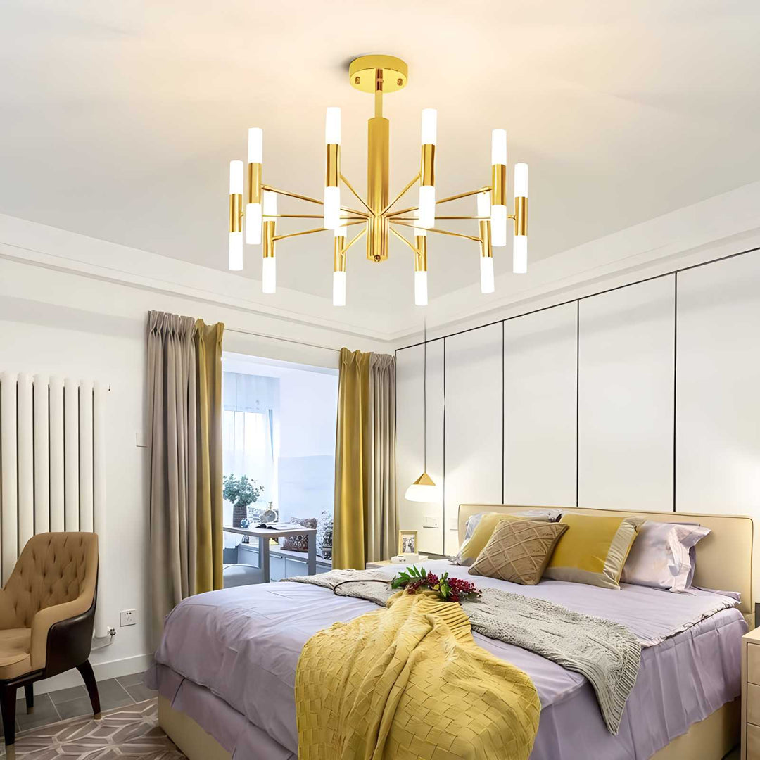 Iluminación moderna LED: araña redonda de techo, perfecta para un ambiente cálido.
