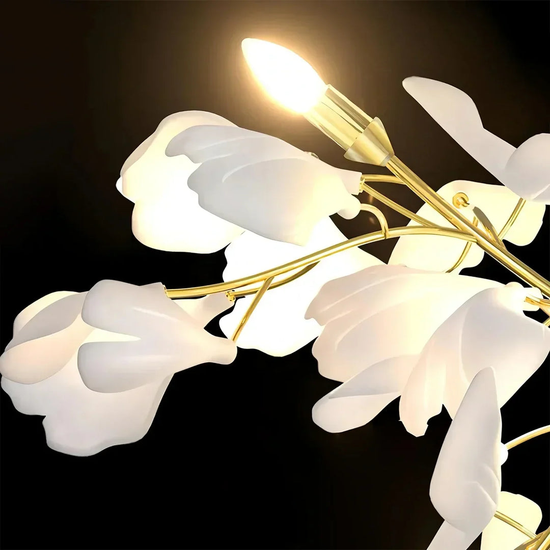 Lámpara de pared con diseño de flores, ajustable, para iluminación decorativa del hogar.