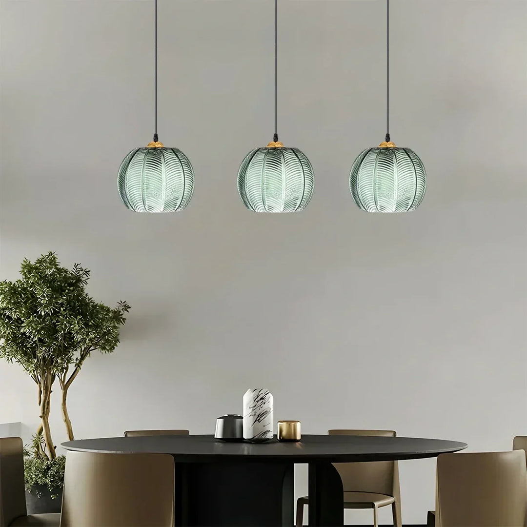 Lámpara colgante Aalin de cristal esmerilado con hojas. Iluminación para comedor, dormitorio, sala de estar.