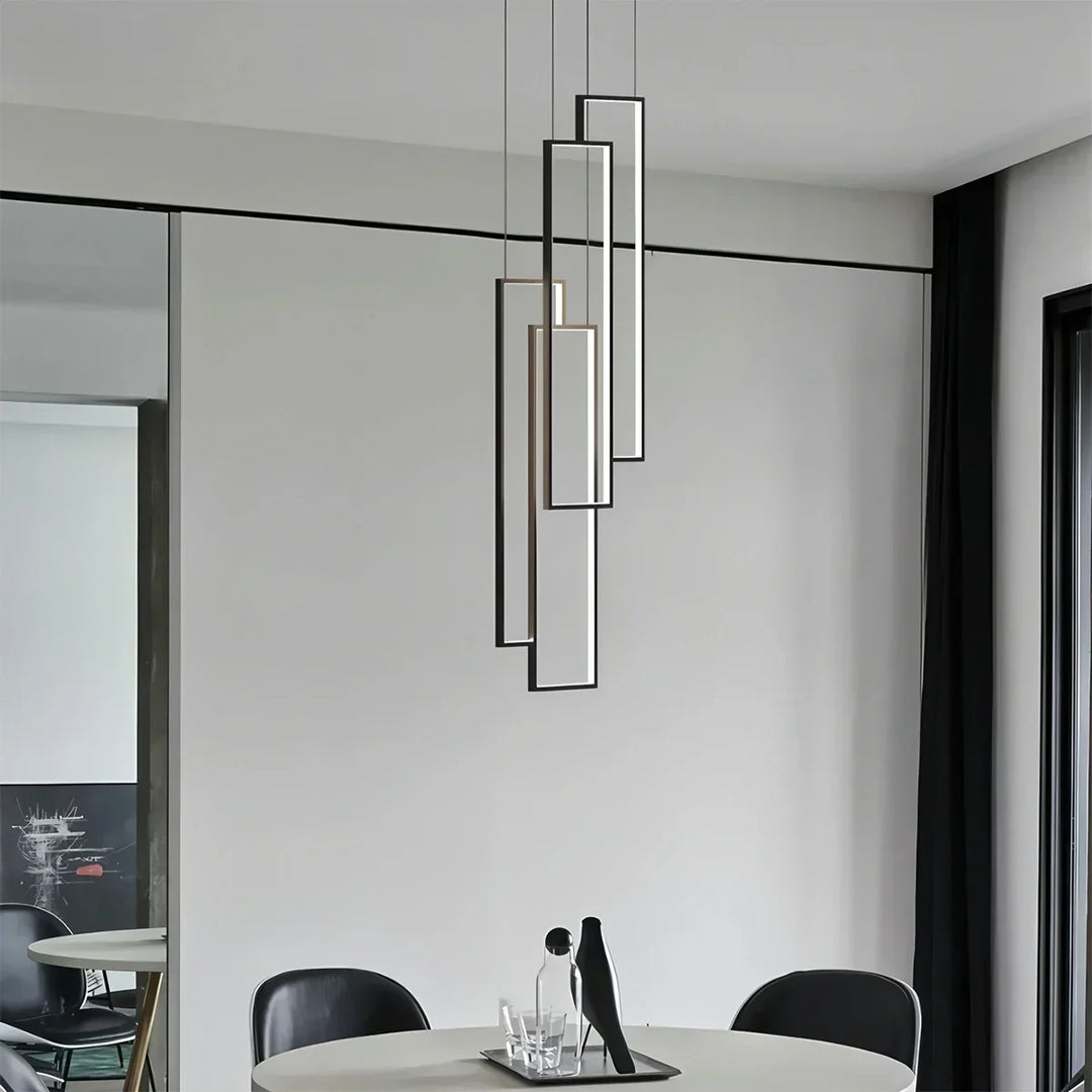 Iluminación LED para vestíbulo, lámpara moderna rectangular decorativa y funcional.