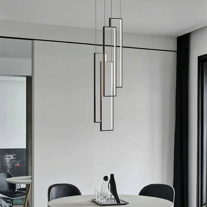 Iluminación LED para vestíbulo, lámpara moderna rectangular decorativa y funcional.
