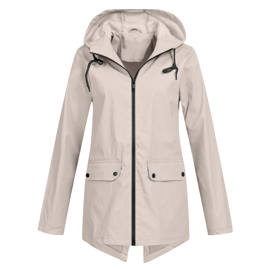 Impermeable elegante ALIDA para mujer, perfecto para lluvia, estilo y moda de otoño.