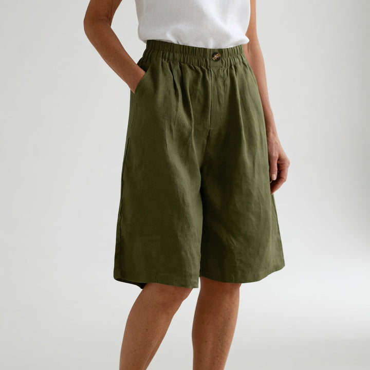 Pantalones cortos de mujer frescos para verano, con cintura elástica para un ajuste cómodo y relajado.