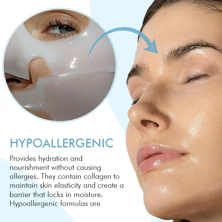 Mascarilla facial hidratante nocturna de colágeno para recuperar la piel mientras duermes. Antiedad.