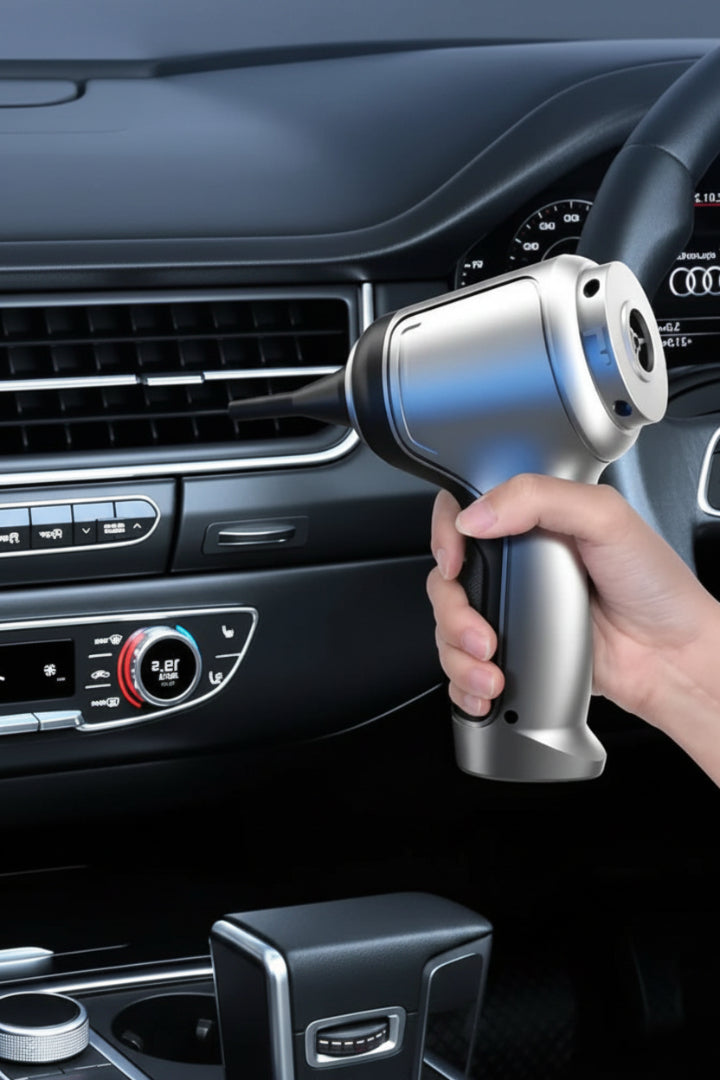 Aspiradora portátil inalámbrica de mano para limpieza rápida de coche, hogar y escritorio. Muy compacta.