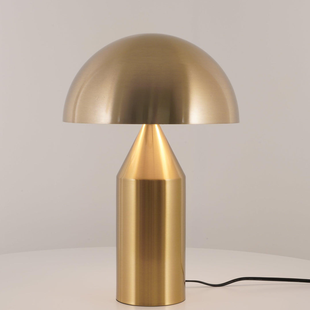 Lámpara de mesa Atollo Lunaro en metal, iluminación moderna de estilo contemporáneo.
