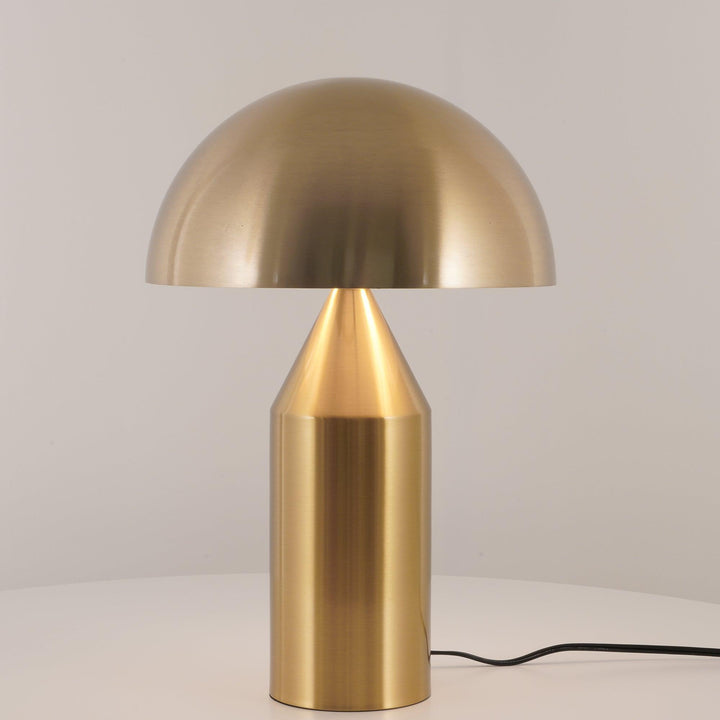 Lámpara de mesa Atollo Lunaro en metal, iluminación moderna de estilo contemporáneo.