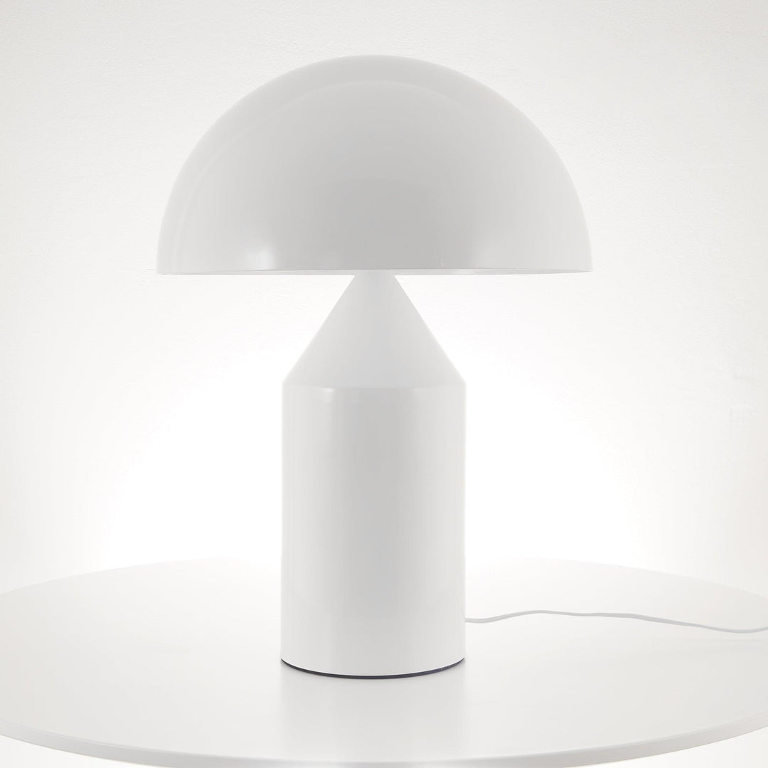 Lámpara Atollo Lunaro de metal para hogar, diseño italiano escultural, luz interior.