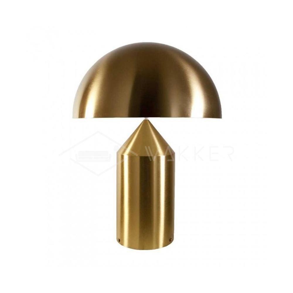 Decoración contemporánea con lámpara de mesa Atollo Lunaro de metal, diseño italiano.