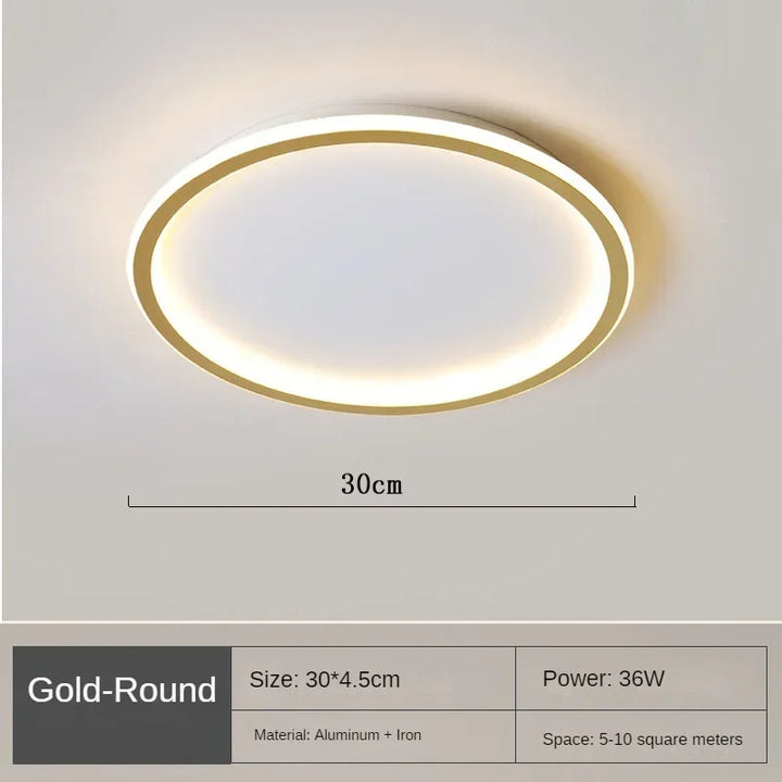 Lámpara colgante redonda minimalista LED. Estilo nórdico moderno para iluminación de techo limpia.