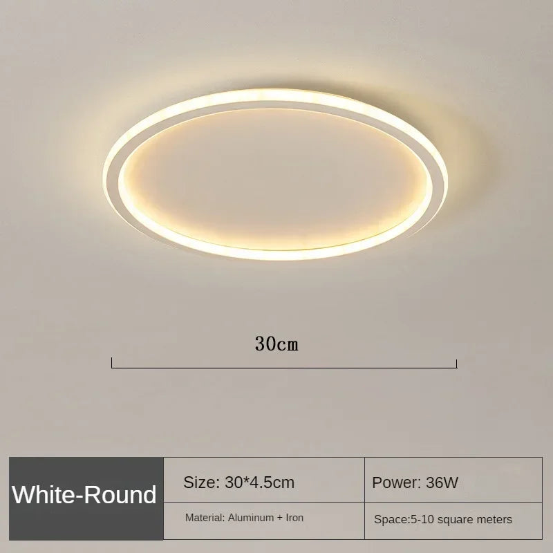 Lámpara de techo redonda moderna LED. Diseño colgante nórdico funcional y decorativo para el hogar.