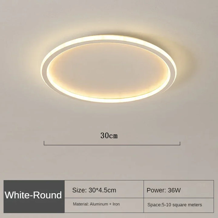 Lámpara de techo redonda moderna LED. Diseño colgante nórdico funcional y decorativo para el hogar.