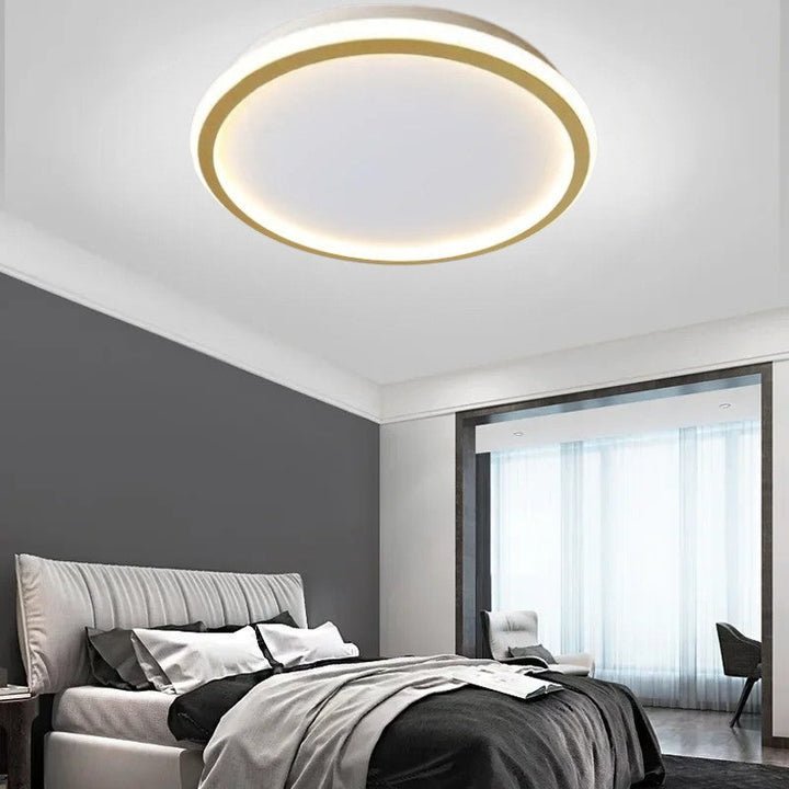 Lámpara colgante LED redonda refinada. Diseño nórdico moderno para una iluminación de techo distintiva.
