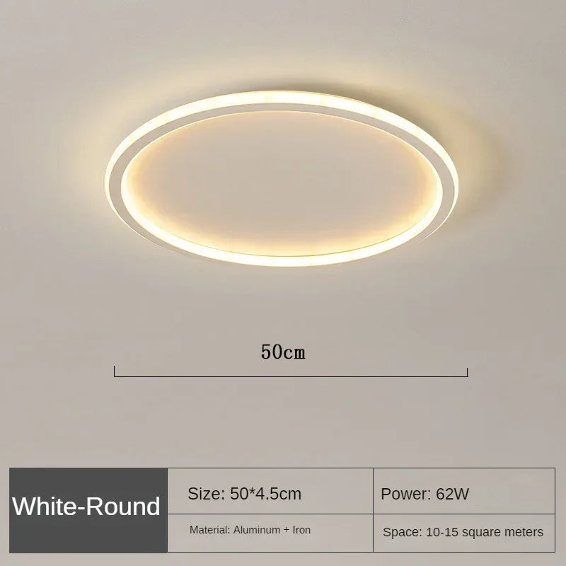Luz LED cálida: lámpara de techo redonda colgante. Estilo nórdico moderno para ambiente acogedor.