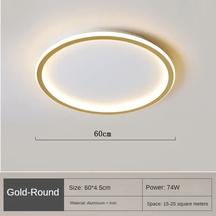 Lámpara de techo LED redonda nórdica para salón comedor. Iluminación colgante moderna funcional.