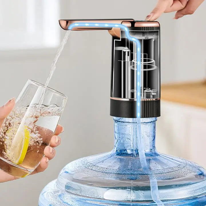Bomba de agua automática para botellas en hogar u oficina. Dispensador portátil y recargable de agua potable, muy práctico.