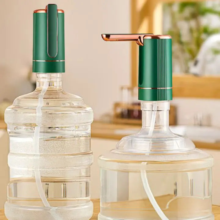 Bomba dispensadora de agua potable automática recargable. Portátil, con carga USB-C para hogar, oficina y camping. Práctica.