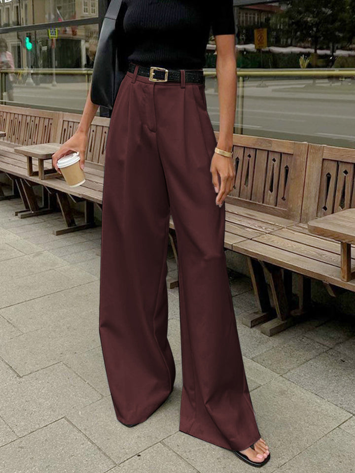 Pantalón versátil de mujer, talle alto, pierna ancha, perfecto para cualquier ocasión.