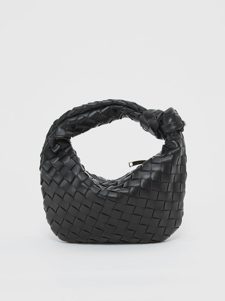 Bolso de mano trenzado blanco para mujer, estilo veraniego fresco y versátil, complemento ideal para tu look.
