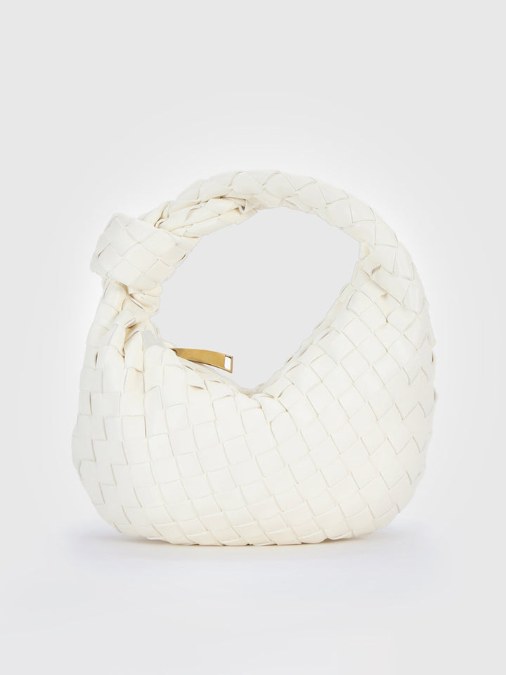 Bolso de mano trenzado negro para mujer, accesorio chic y elegante de moda, perfecto para cualquier ocasión.