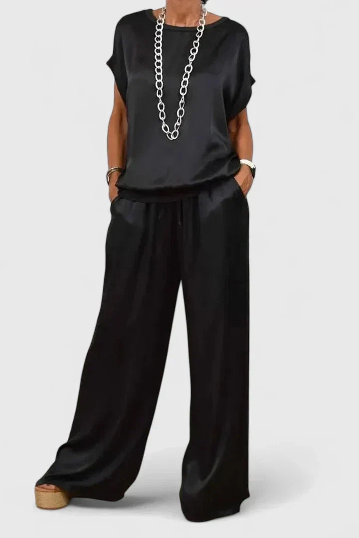 Conjunto de dos piezas cómodo Asunción para mujer, estilo casual y elegante, ideal para otoño y primavera.
