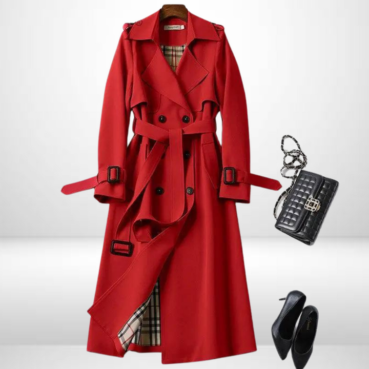 Abrigo largo de invierno para mujer, con diseño moderno y cálido. Perfecto para un look sofisticado.