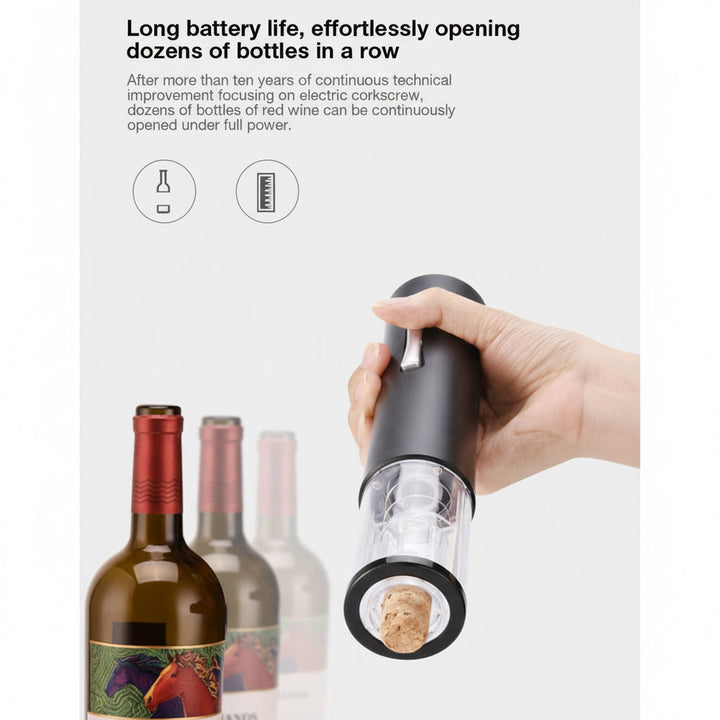 Regalo ideal: sacacorchos automático de vino rojo, práctico accesorio de cocina y hogar.